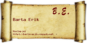 Barta Erik névjegykártya